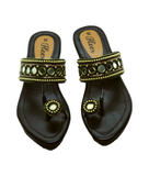 Kavya Black Semi heel Sandal for women