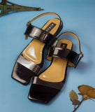 Megan Black- Flat sandals for women