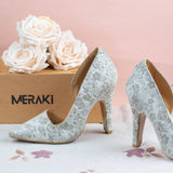 Bianka White Closed Toe High Heels for women