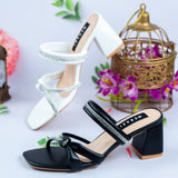 Jemma White Block Heel for women