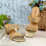 Rosemary Golden Zardosi Heels for women