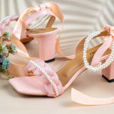 Belinda Peach Block Heel for women
