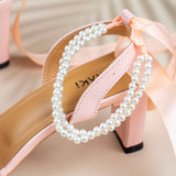 Belinda Peach Block Heel for women