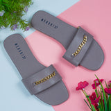 Cheryl Dark Gray Flat Sandal for women