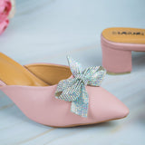 Erica Pink Closed Toe Block Heel for women