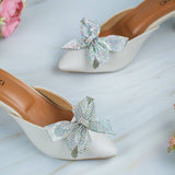 Erica Cream Closed Toe Pencil Heel for women