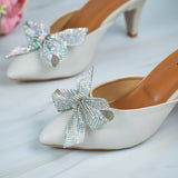 Erica Cream Closed Toe Pencil Heel for women