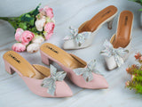 Erica Pink Closed Toe Block Heel for women