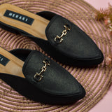 Riley Black Closed Toe Semi Heel for women