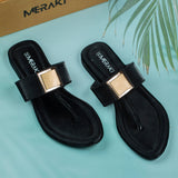 Vivian Black Flat Sandal for women