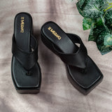 Ava Black Wedge heel for women
