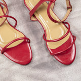 Joannah Red- Flat sandals for women