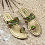 Kavya Green Semi heel Sandal for women