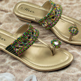 Kavya Green Semi heel Sandal for women