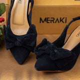 Flora black closed Toe Heel for women