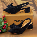 Flora black closed Toe Heel for women