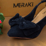 Flora black closed Toe Heel for women