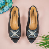 Paloma Black Flat shoe for women