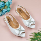 Paloma White Flat shoe for women
