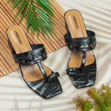 Solana Black Block heel for women