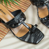 Solana Black Block heel for women