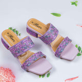Malena Blue Block heel for women