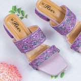 Malena Blue Block heel for women