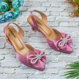 Alita Pink Closed Toe Pencil Heel for women