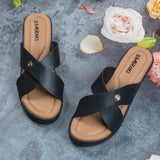 Debora Black Wedge heel for women