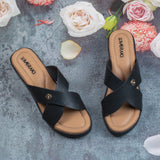 Debora Black Wedge heel for women
