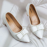 Yolanda White Block heel for women