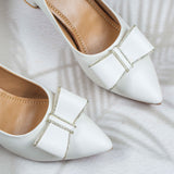 Yolanda White Block heel for women