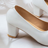 Yolanda White Block heel for women