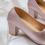 Yolanda Peach Block heel for women