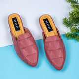 Edith Maroon Closed Toe Semi Heel for women
