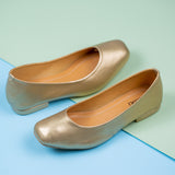 Winter Golden Closed Toe Flat Pump for women