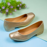Winter Golden Closed Toe Flat Pump for women