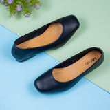 Winter Black Closed Toe Flat Pump for women