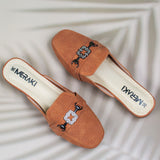 Sienna Mustard Brown Closed Toe Heels for women