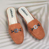 Sienna Mustard Brown Closed Toe Heels for women