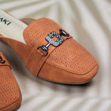 Sienna Mustard Brown Closed Toe Heels for women