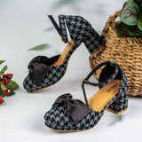 Layla Gray Check Closed Toe Block Heel for women