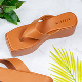 Ava Mustard Brown Wedge heel for women