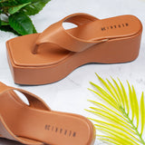 Ava Mustard Brown Wedge heel for women