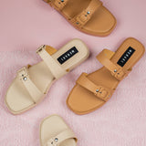 Nevada Cream Oversoft Flatform heel for women