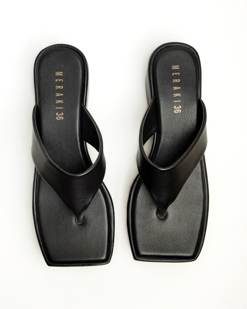 Ava Black Wedge heel for women