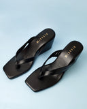 Anna Black Wedge heel for women