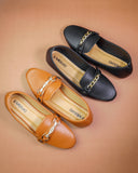 Shelby Mustard Brown Closed Toe Semi Heel for women