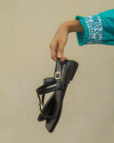 Astrid Black Flat Sandal for women