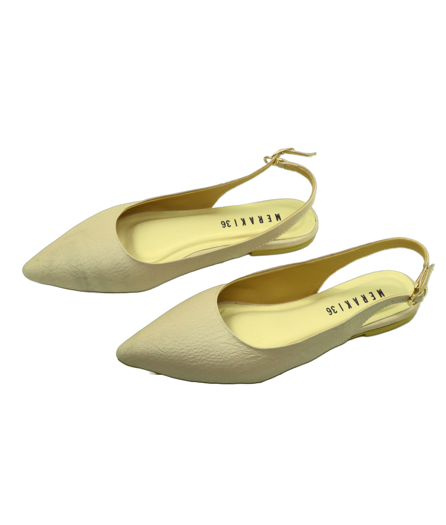 Evelyn Cream Flat closed Toe for women